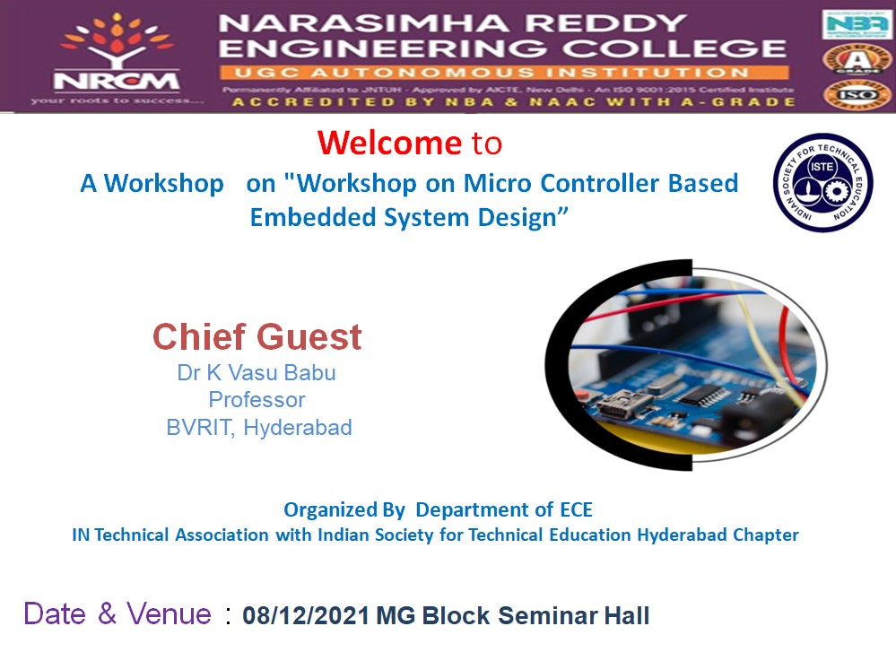 Workshop on “Micro Controller Based Embedded System Design”